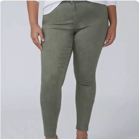 Lane Bryant Super Stretch Ankle Jeans 18 Green - Picture 1 of 9